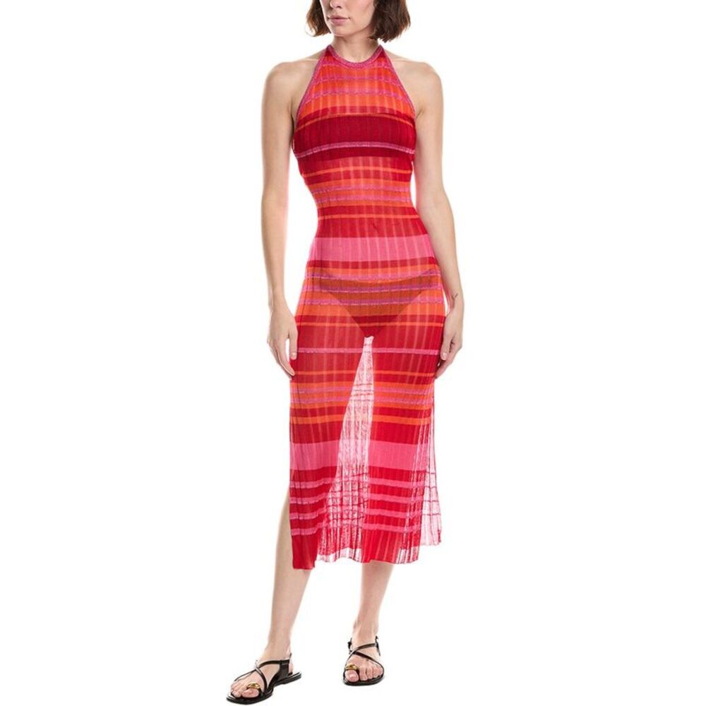 Milly Womens Variegated Stripe Dress, Pink